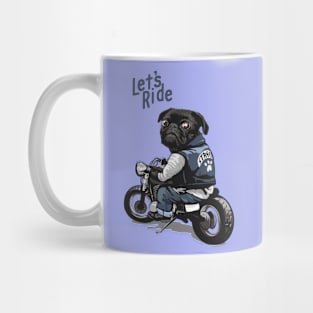 Let's ride biker pug dog Mug